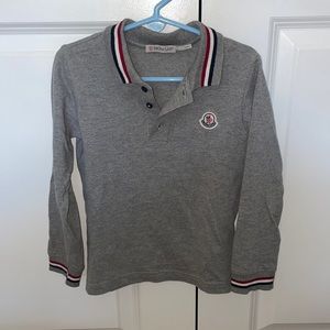 Boys 100% Authentic Moncler Long Sleeve Polo